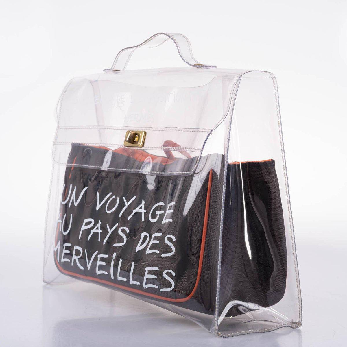 Hermes Kelly 40 Transparent Vinyl Beach Bag Souvenir De L’Exposition Hermes