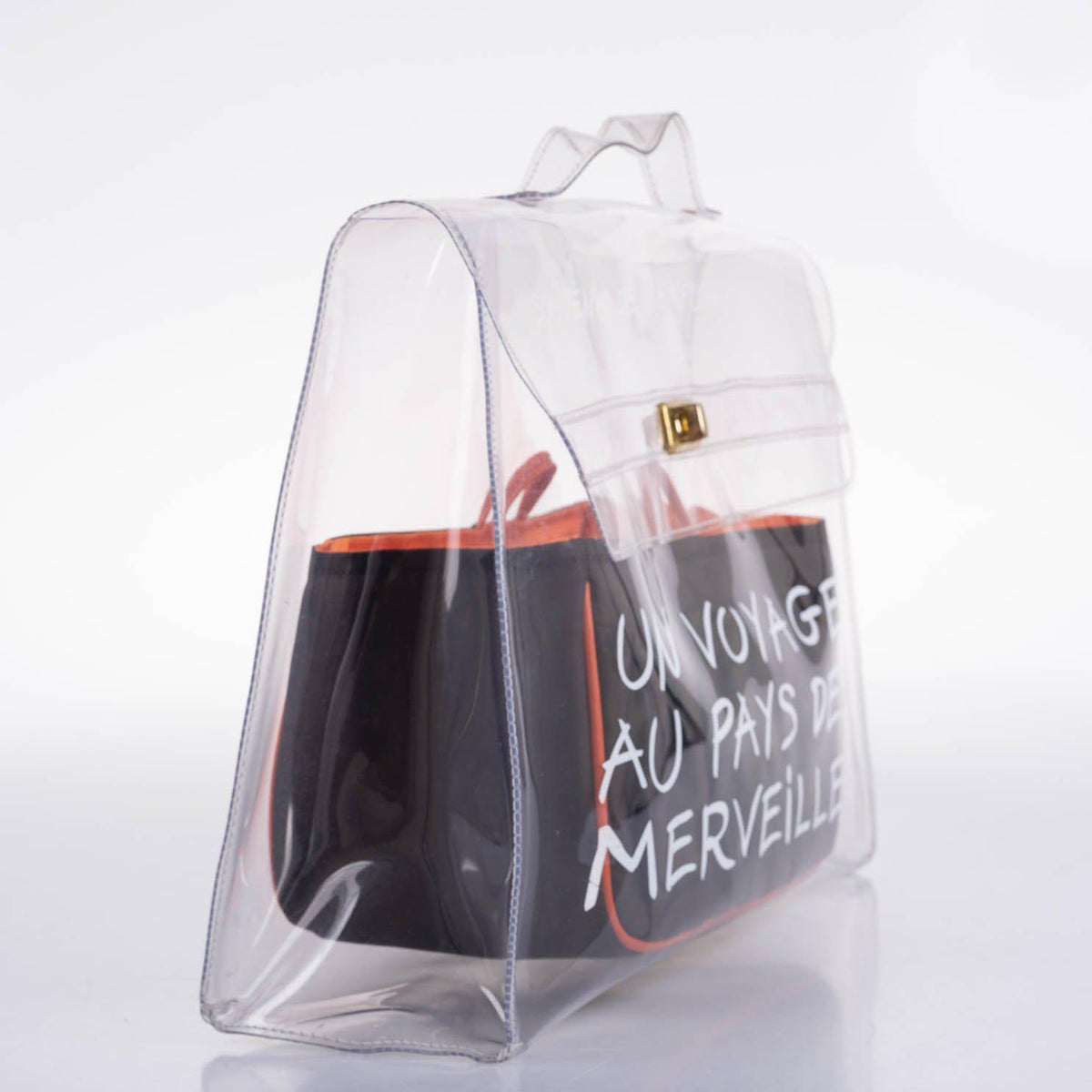Hermes Kelly 40 Transparent Vinyl Beach Bag Souvenir De L’Exposition Hermes