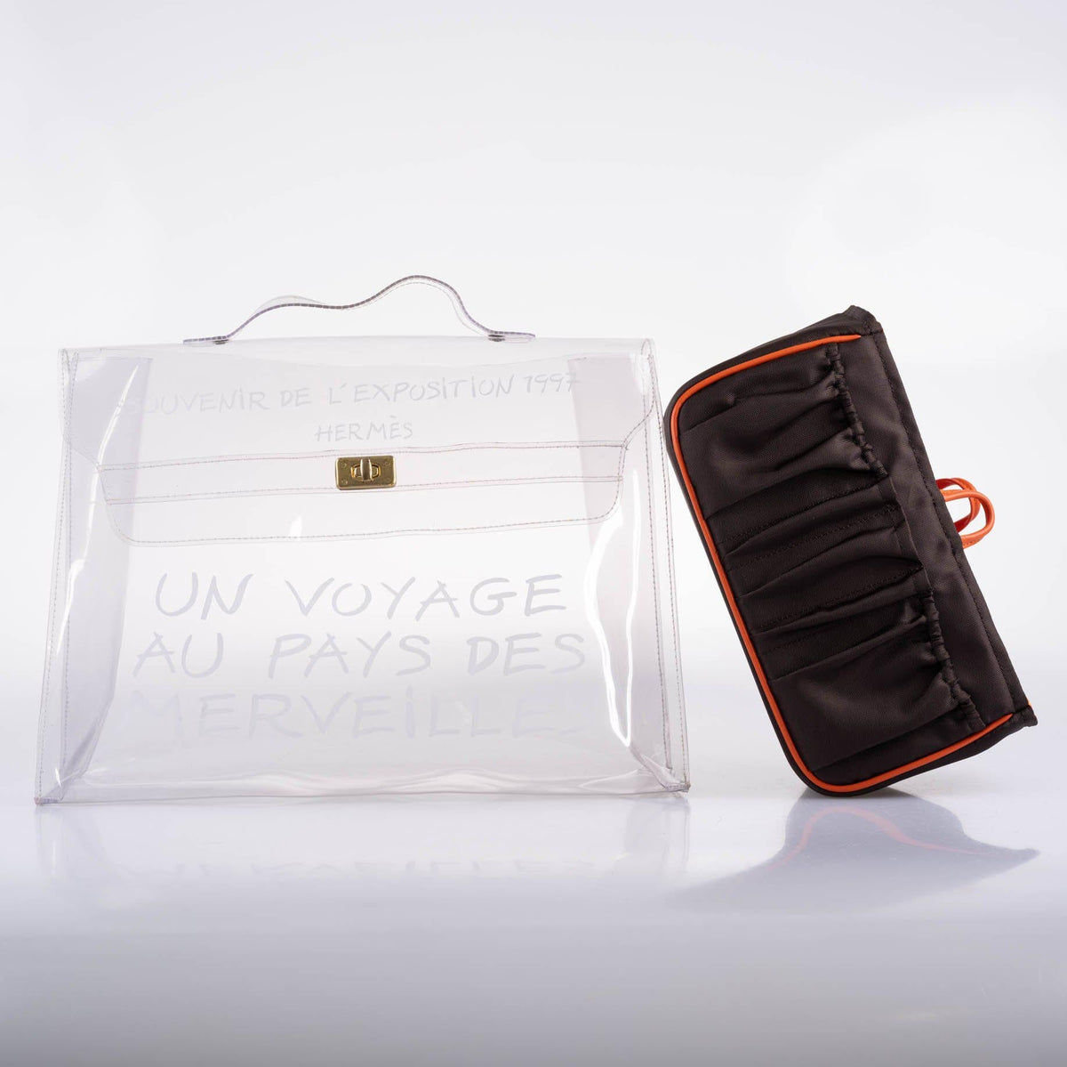 Hermes Kelly 40 Transparent Vinyl Beach Bag Souvenir De L’Exposition Hermes