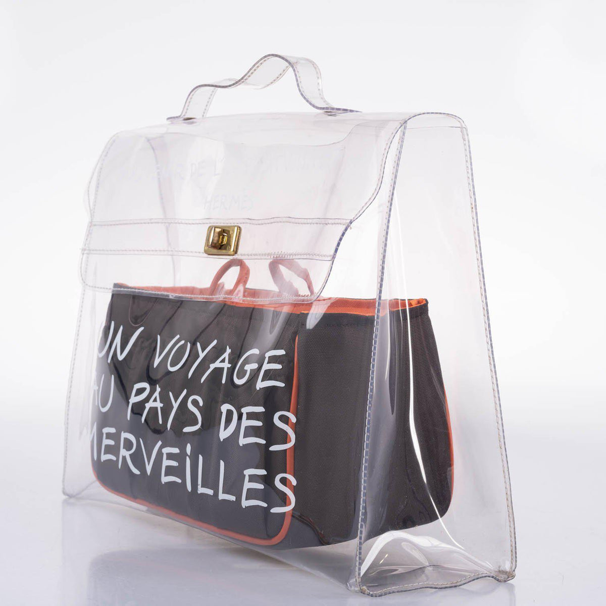Hermes Kelly 40 Transparent Vinyl Beach Bag Souvenir De L’Exposition Hermes