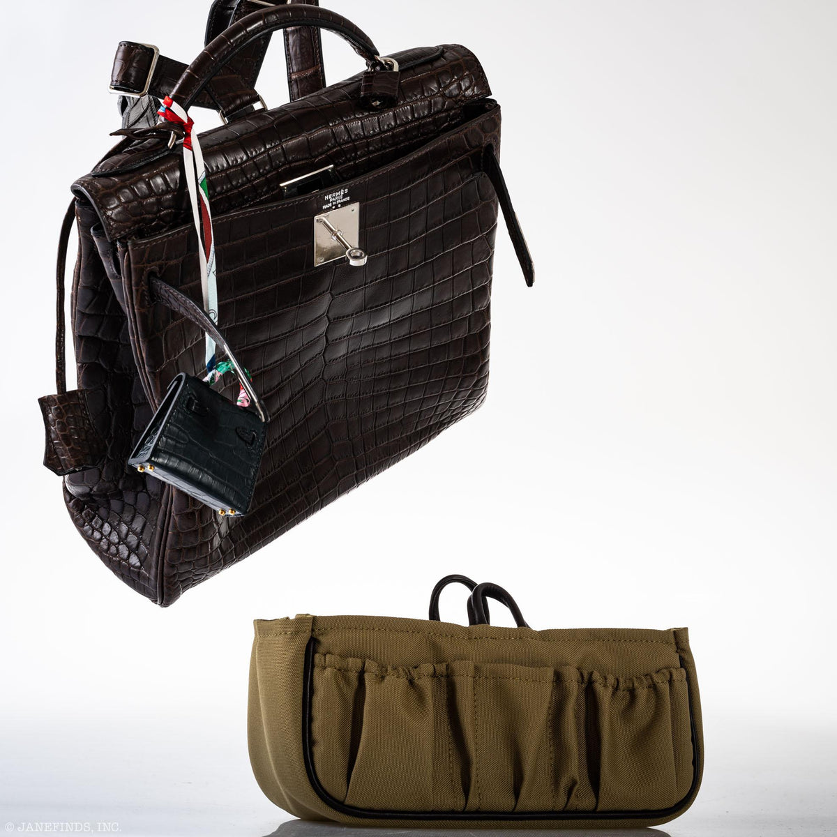 Hermes Kelly Ado 27 Matte Havane Nilo Crocodile with Palladium Hardware Hermes