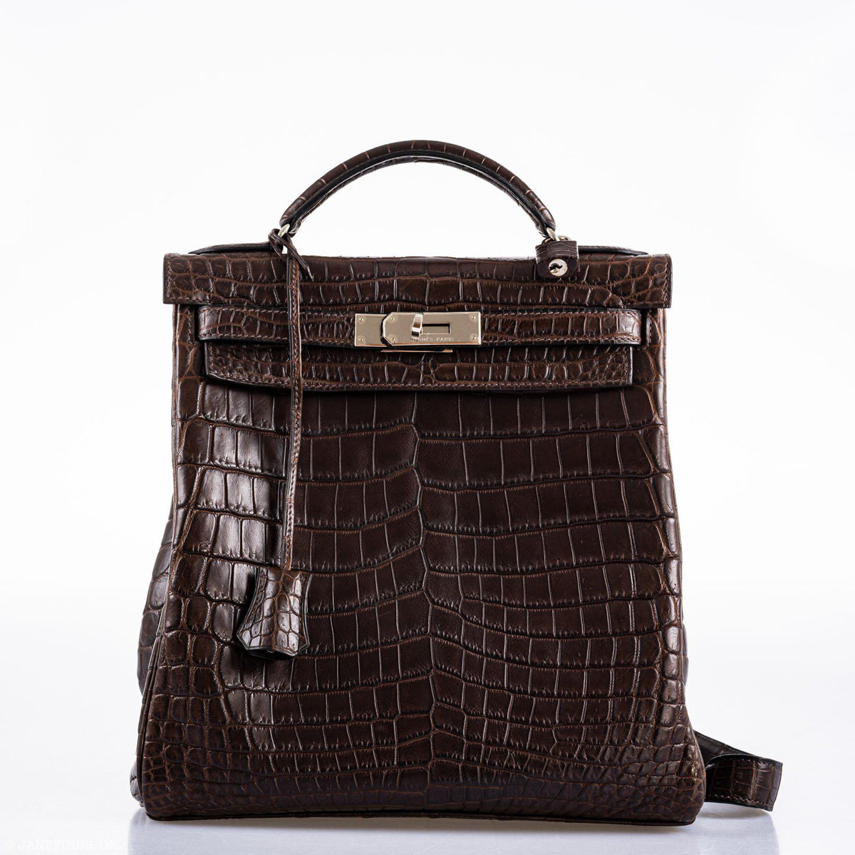 Hermes Kelly Ado 27 Matte Havane Nilo Crocodile with Palladium Hardware Hermes