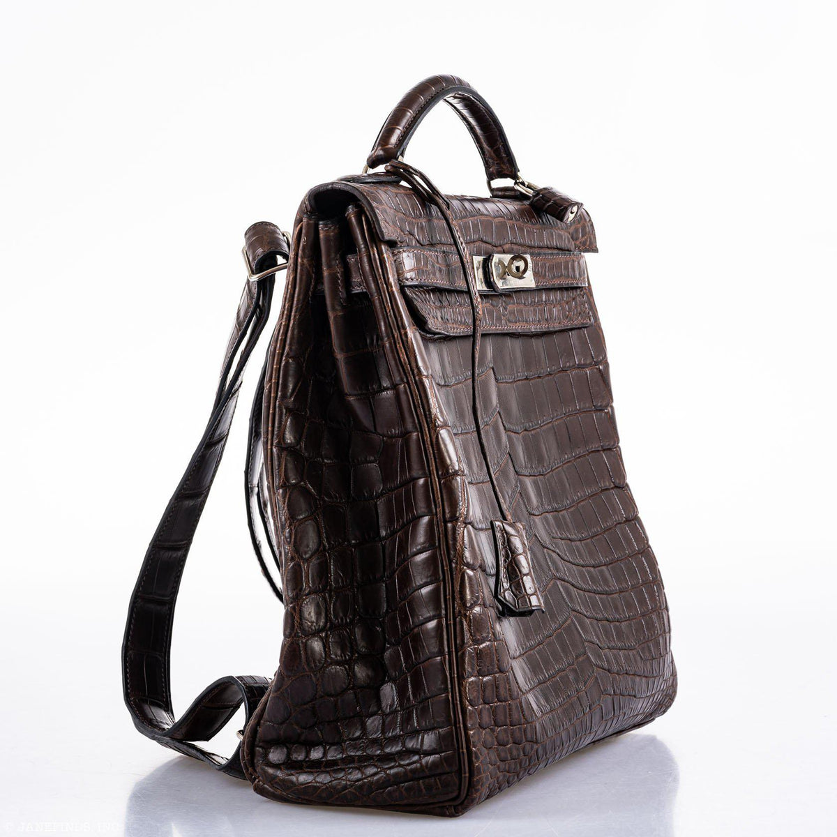 Hermes Kelly Ado 27 Matte Havane Nilo Crocodile with Palladium Hardware Hermes