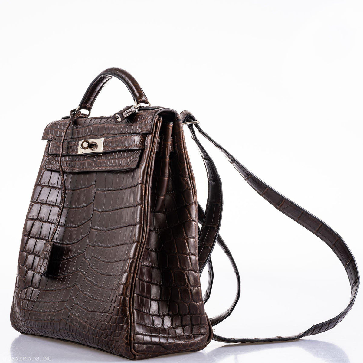 Hermes Kelly Ado 27 Matte Havane Nilo Crocodile with Palladium Hardware Hermes