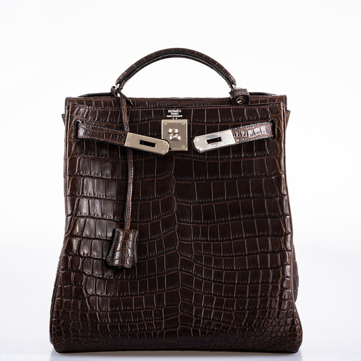 Hermes Kelly Ado 27 Matte Havane Nilo Crocodile with Palladium Hardware Hermes