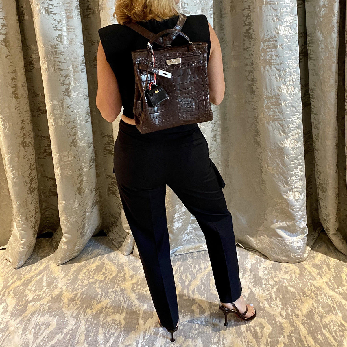 Hermes Kelly Ado 27 Matte Havane Nilo Crocodile with Palladium Hardware Hermes