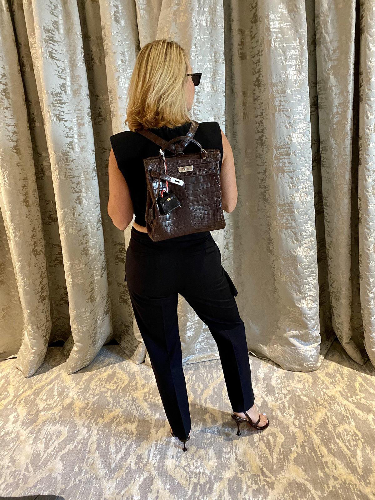 Hermes Kelly Ado 27 Matte Havane Nilo Crocodile with Palladium Hardware Hermes
