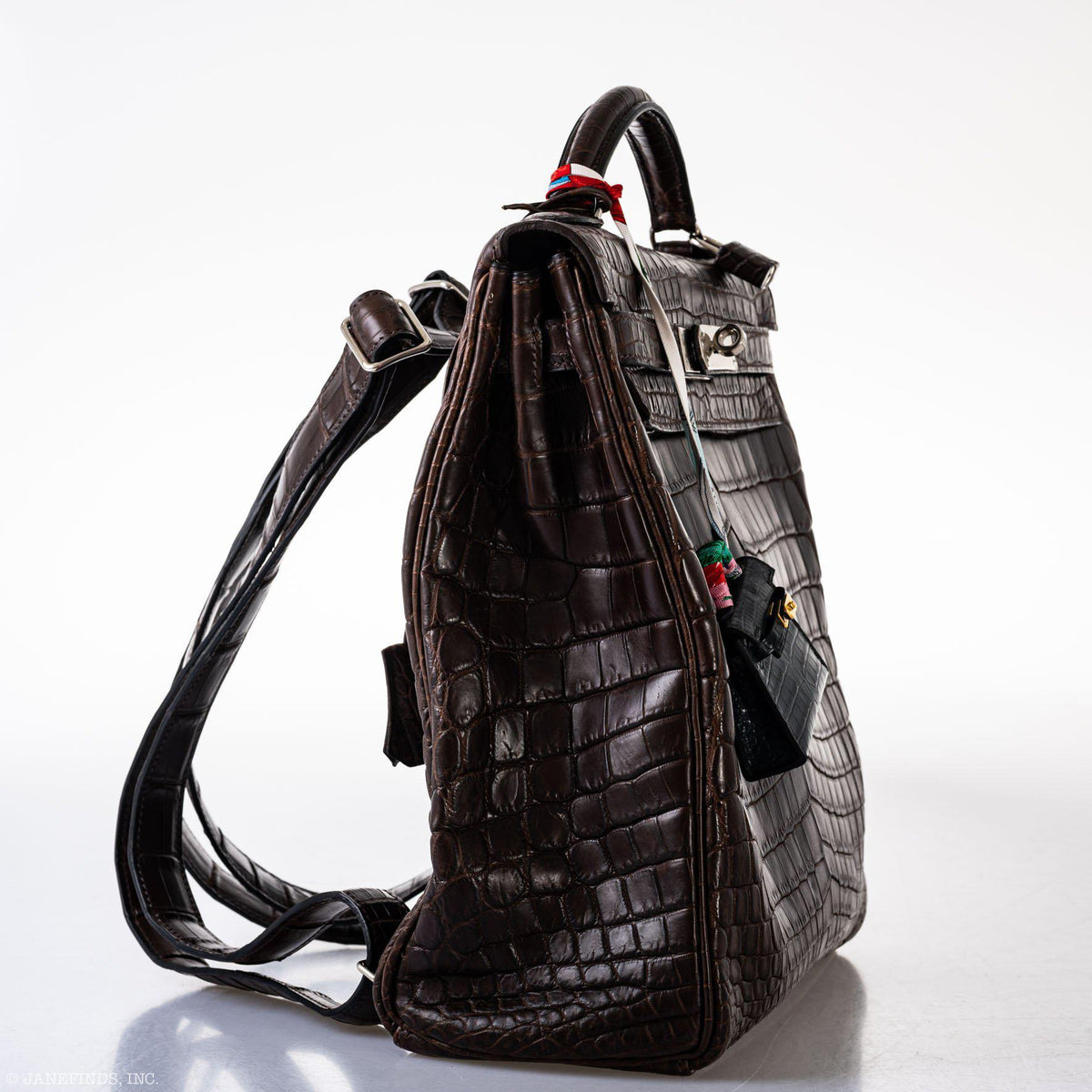 Hermes Kelly Ado 27 Matte Havane Nilo Crocodile with Palladium Hardware Hermes