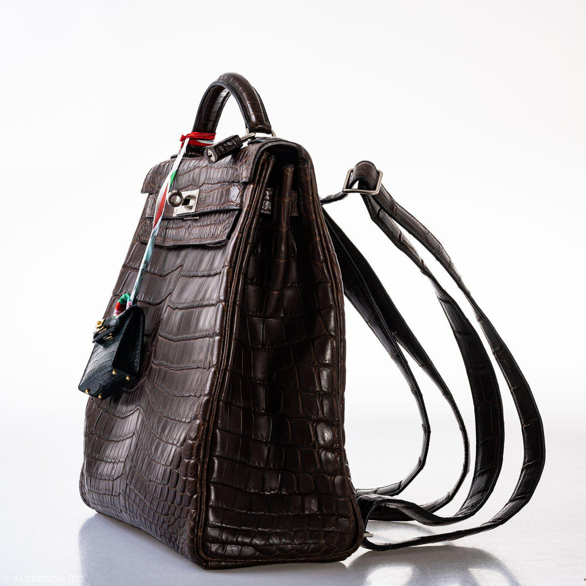 Hermes Kelly Ado 27 Matte Havane Nilo Crocodile with Palladium Hardware Hermes
