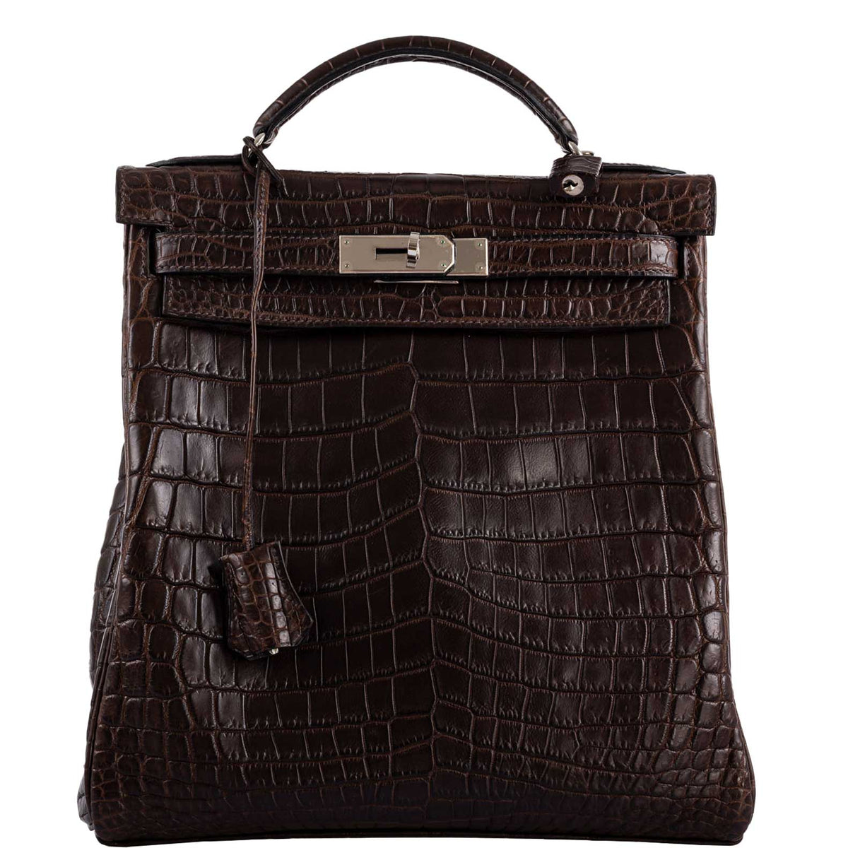 Hermes Kelly Ado 27 Matte Havane Nilo Crocodile with Palladium Hardware Hermes