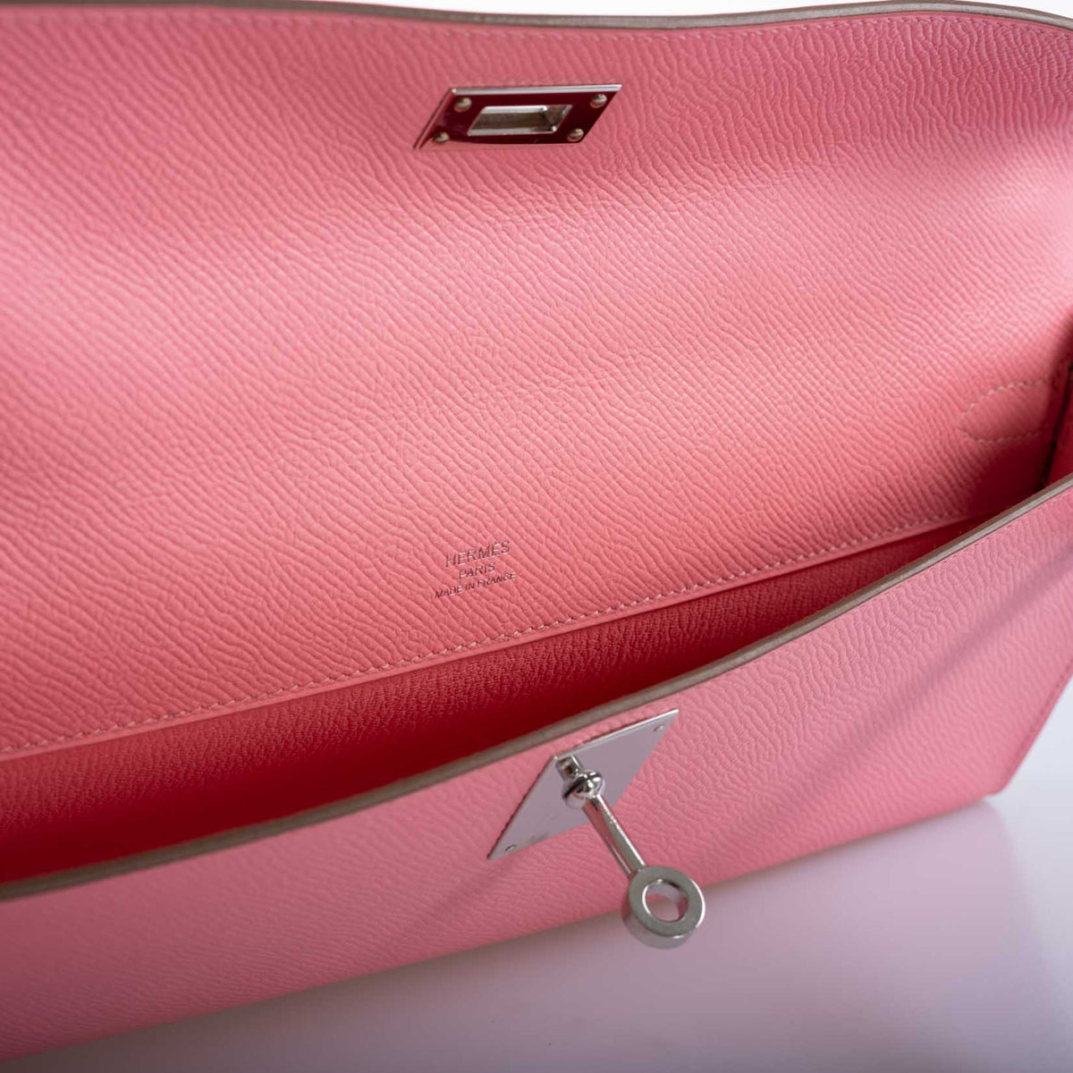Hermes Kelly Cut Rose Confetti Epsom leather Palladium Hardware Hermes