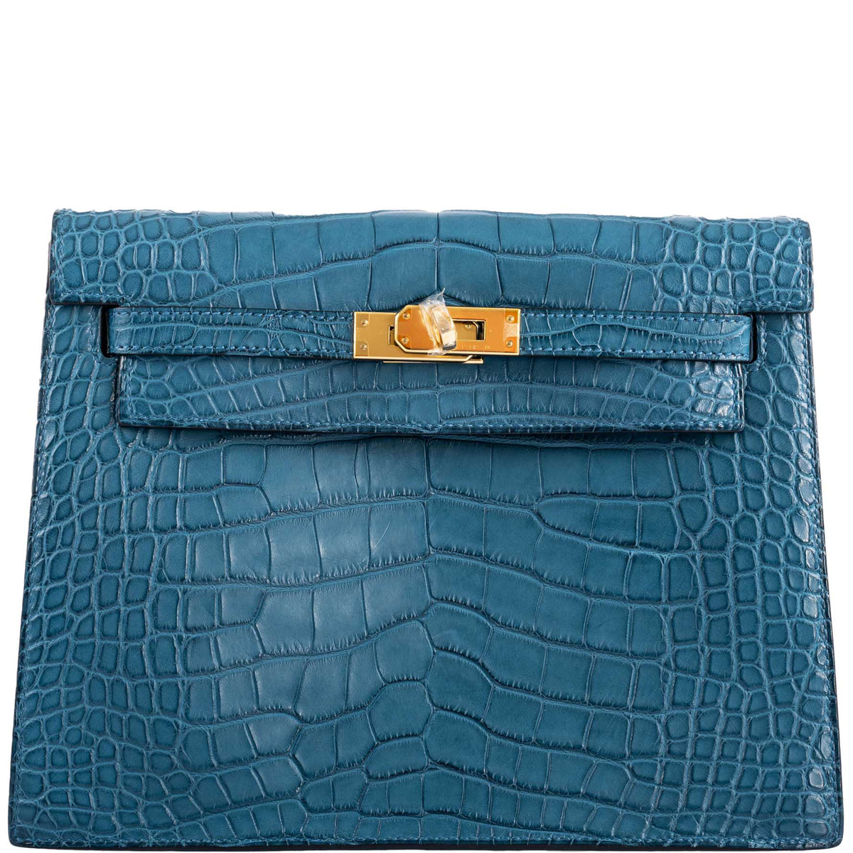 Hermes Kelly Danse Blue Colvert Matte Alligator with Gold Hardware Hermes