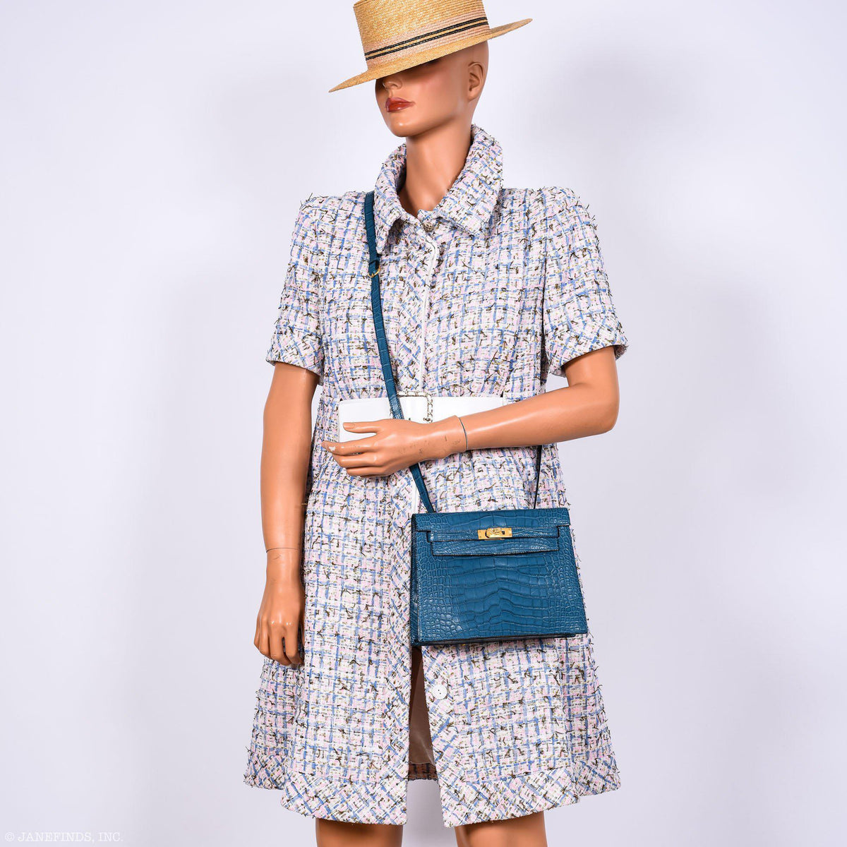 Hermes Kelly Danse Blue Colvert Matte Alligator with Gold Hardware Hermes