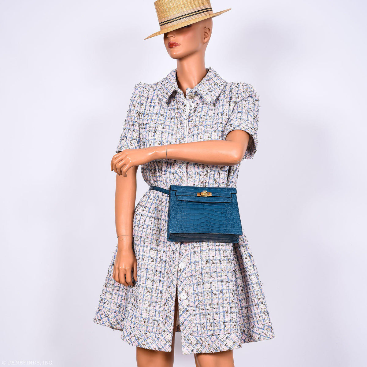 Hermes Kelly Danse Blue Colvert Matte Alligator with Gold Hardware Hermes
