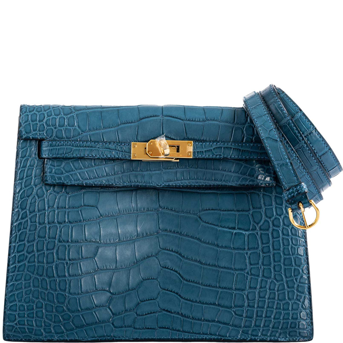 Hermes Kelly Danse Blue Colvert Matte Alligator with Gold Hardware Hermes
