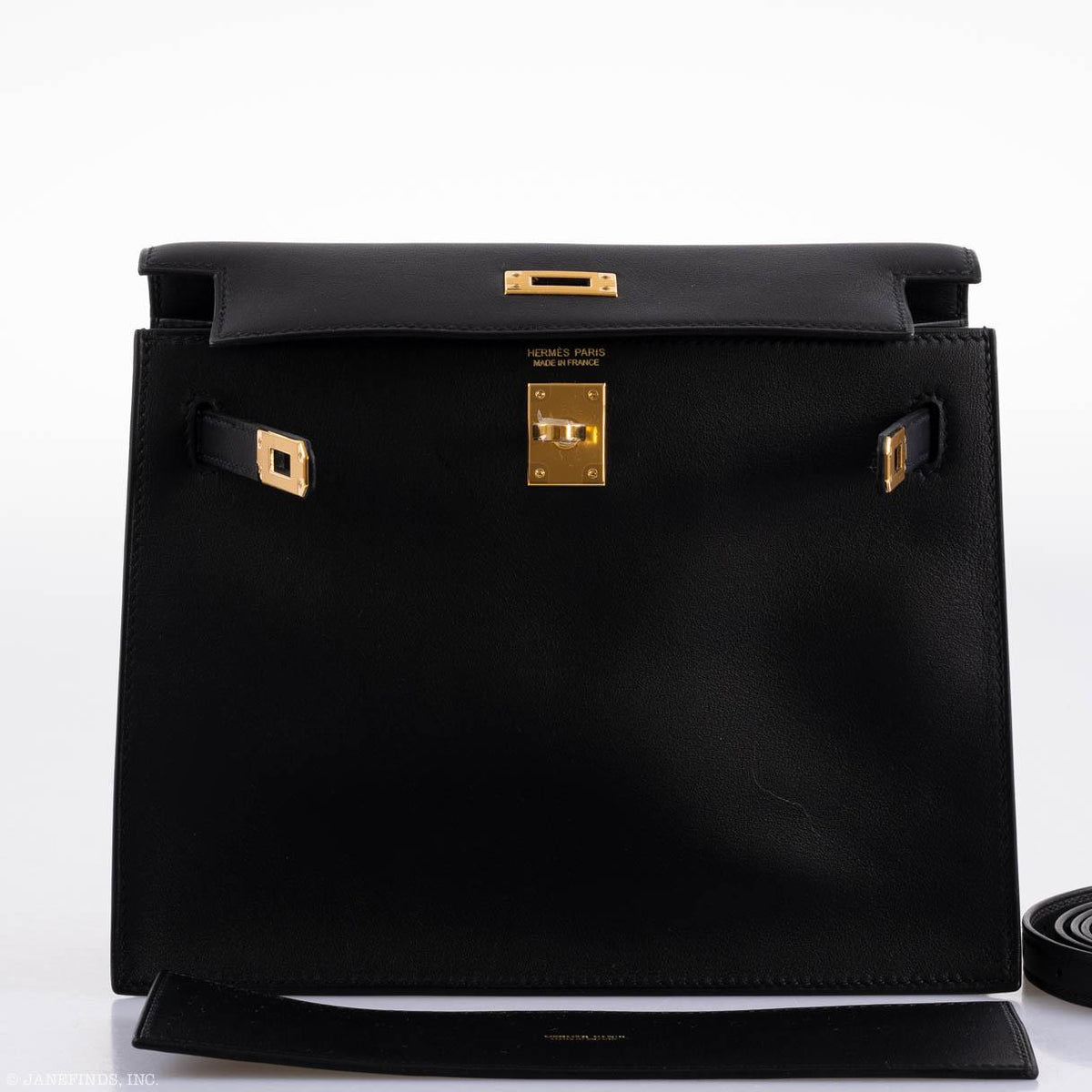 Hermes Kelly Danse II Black Swift with Gold Hardware Hermes