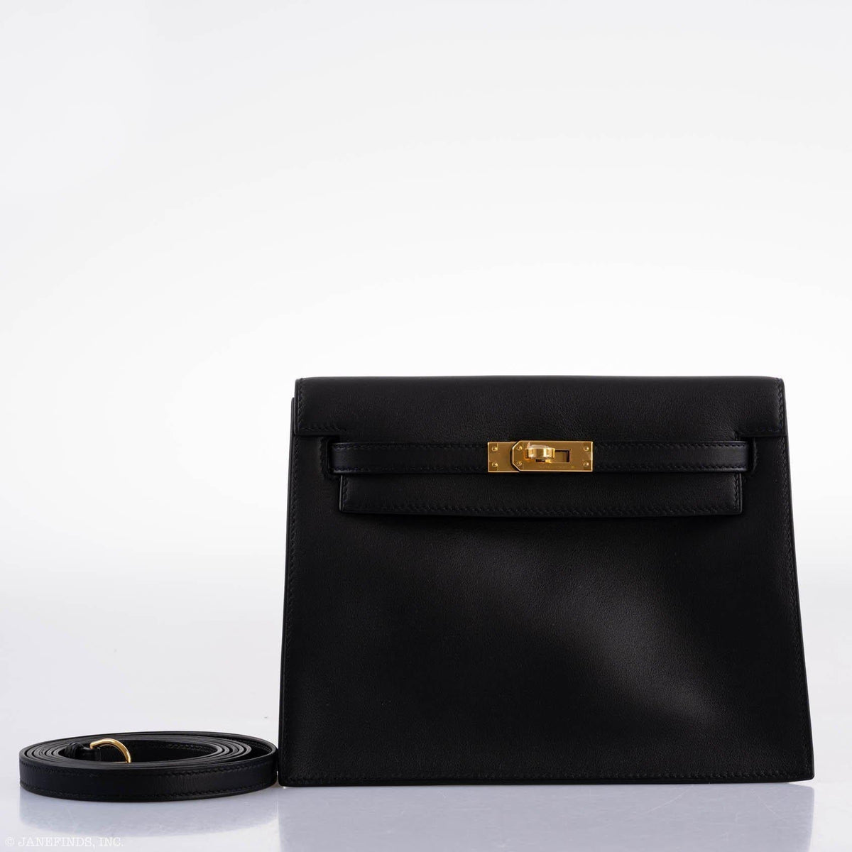 Hermes Kelly Danse II Black Swift with Gold Hardware Hermes