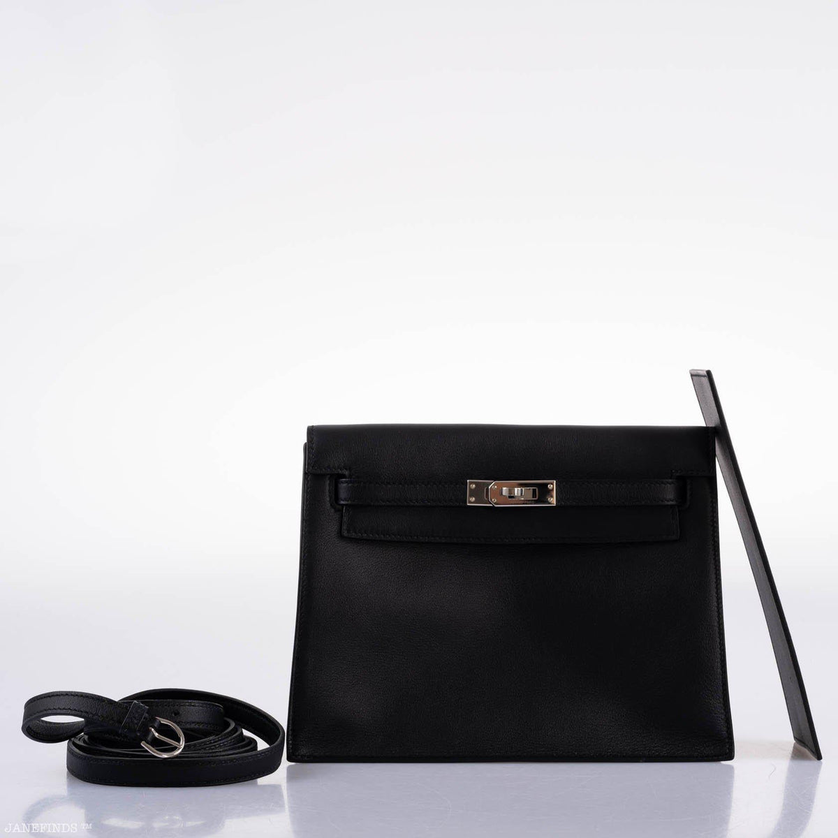 Hermes Kelly Danse II Black Swift with Palladium Hardware Hermes