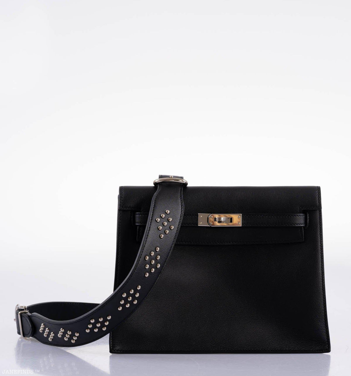 Hermes Kelly Danse II Black Swift with Palladium Hardware Hermes