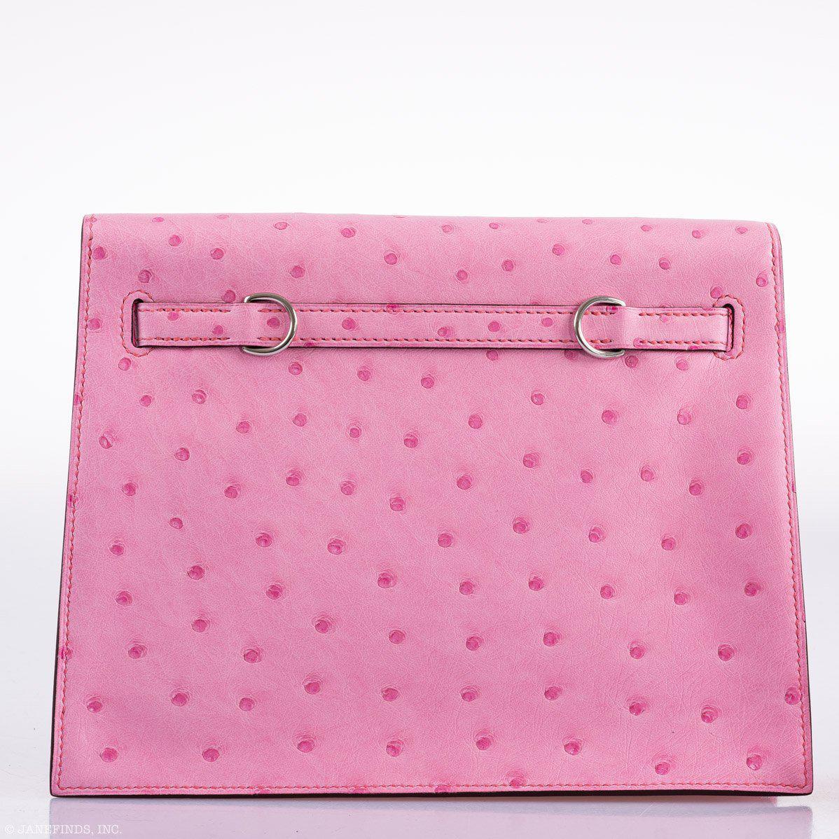 Hermes Kelly Danse II Bubblegum Pink 5P Ostrich Palladium Hardware Hermes