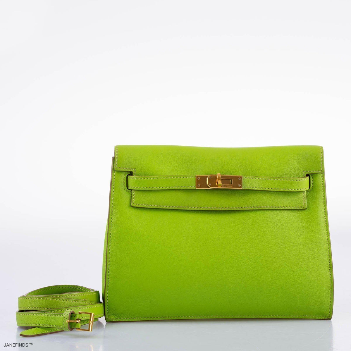 Hermes Kelly Danse II Vert Cru Swift with Gold Hardware Hermes