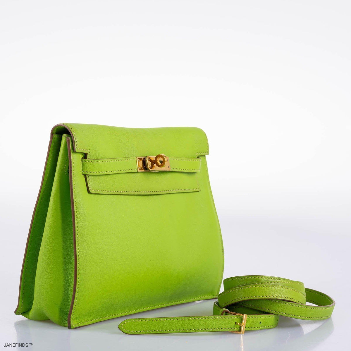 Hermes Kelly Danse II Vert Cru Swift with Gold Hardware Hermes