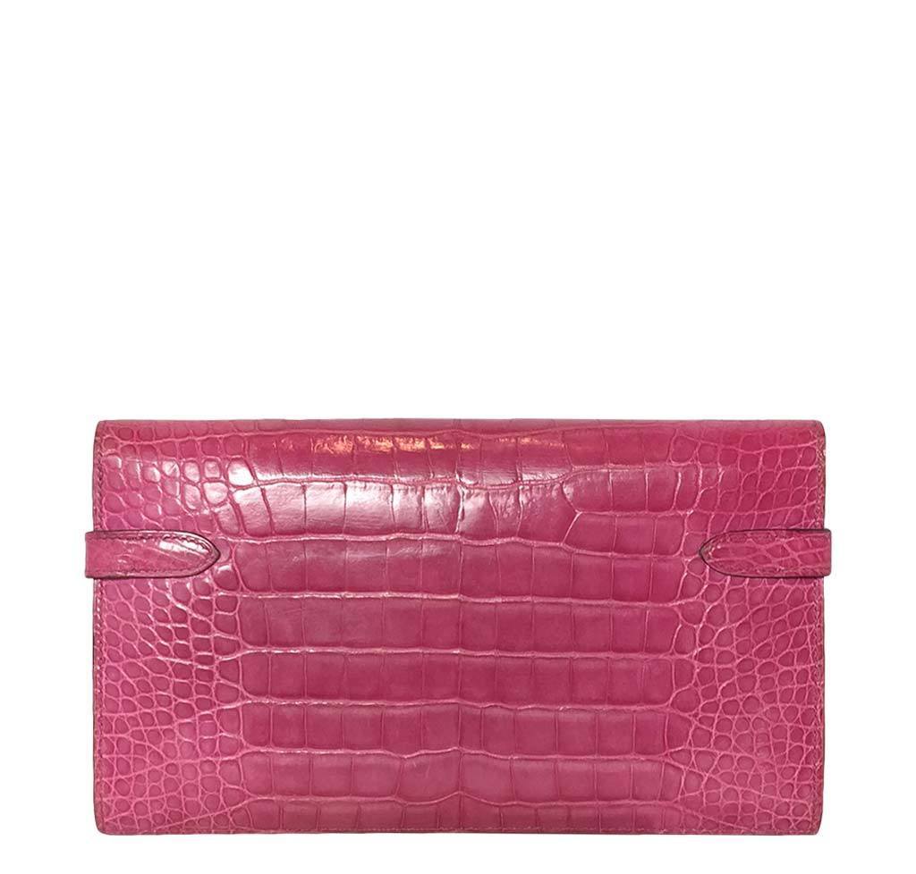 Hermès Kelly Long Wallet Clutch Fuchsia Bag Crowned Bag