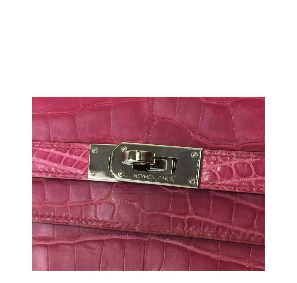 Hermès Kelly Long Wallet Clutch Fuchsia Bag Crowned Bag