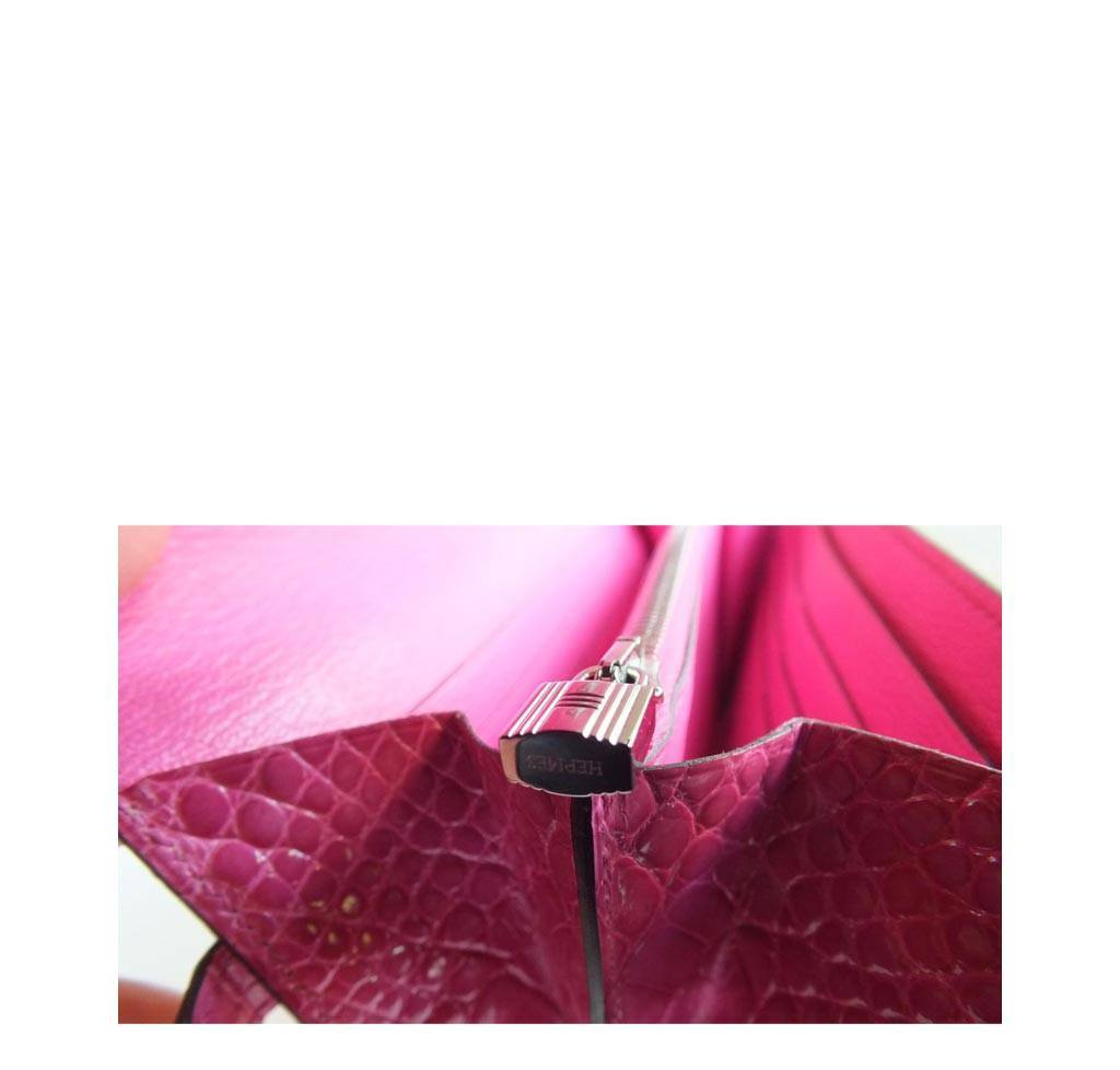 Hermès Kelly Long Wallet Clutch Fuchsia Bag Crowned Bag