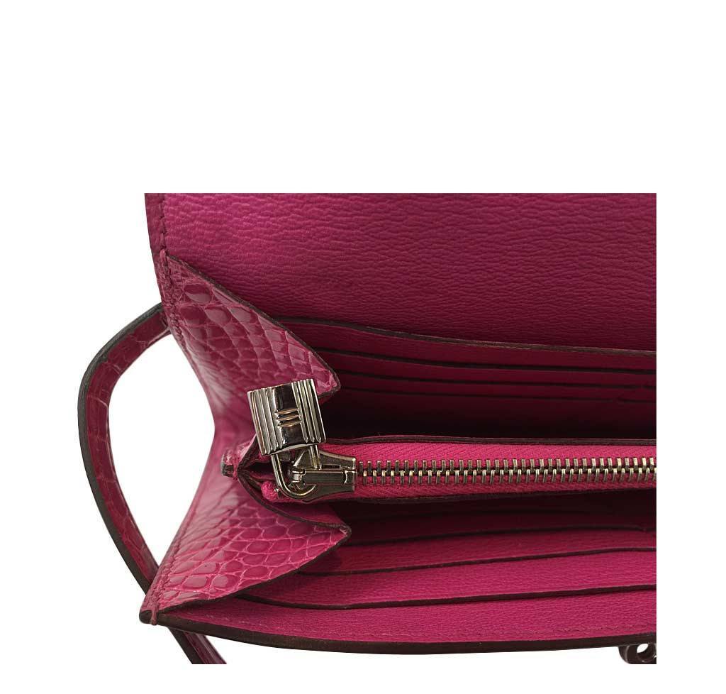 Hermès Kelly Long Wallet Clutch Fuchsia Bag Crowned Bag
