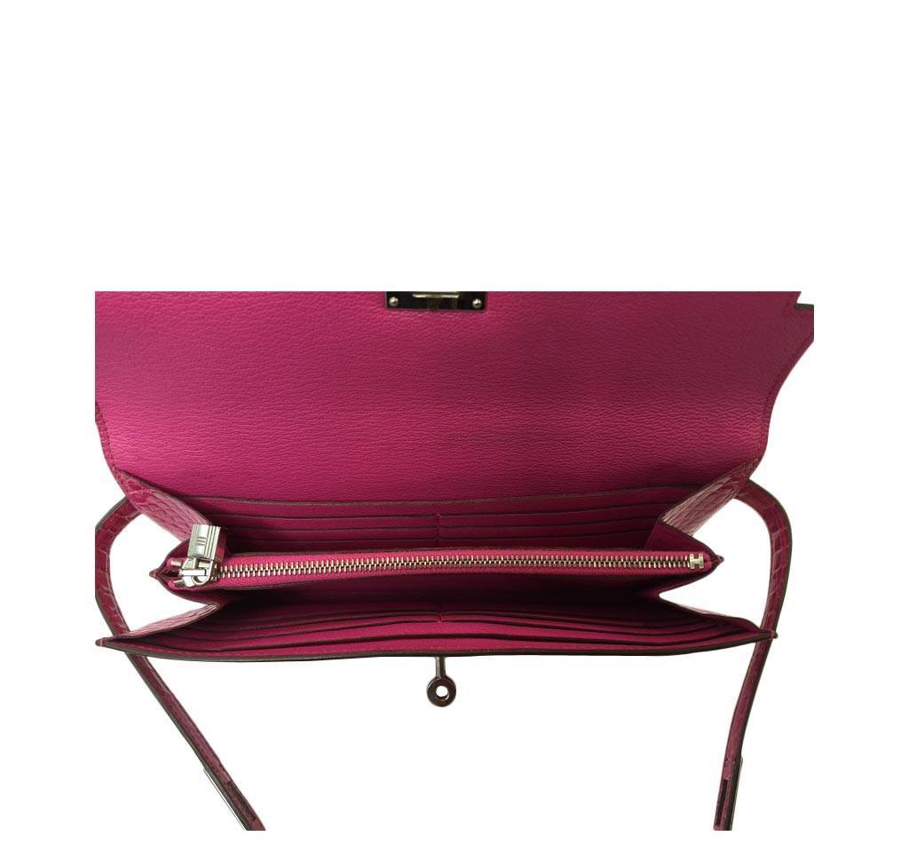 Hermès Kelly Long Wallet Clutch Fuchsia Bag Crowned Bag