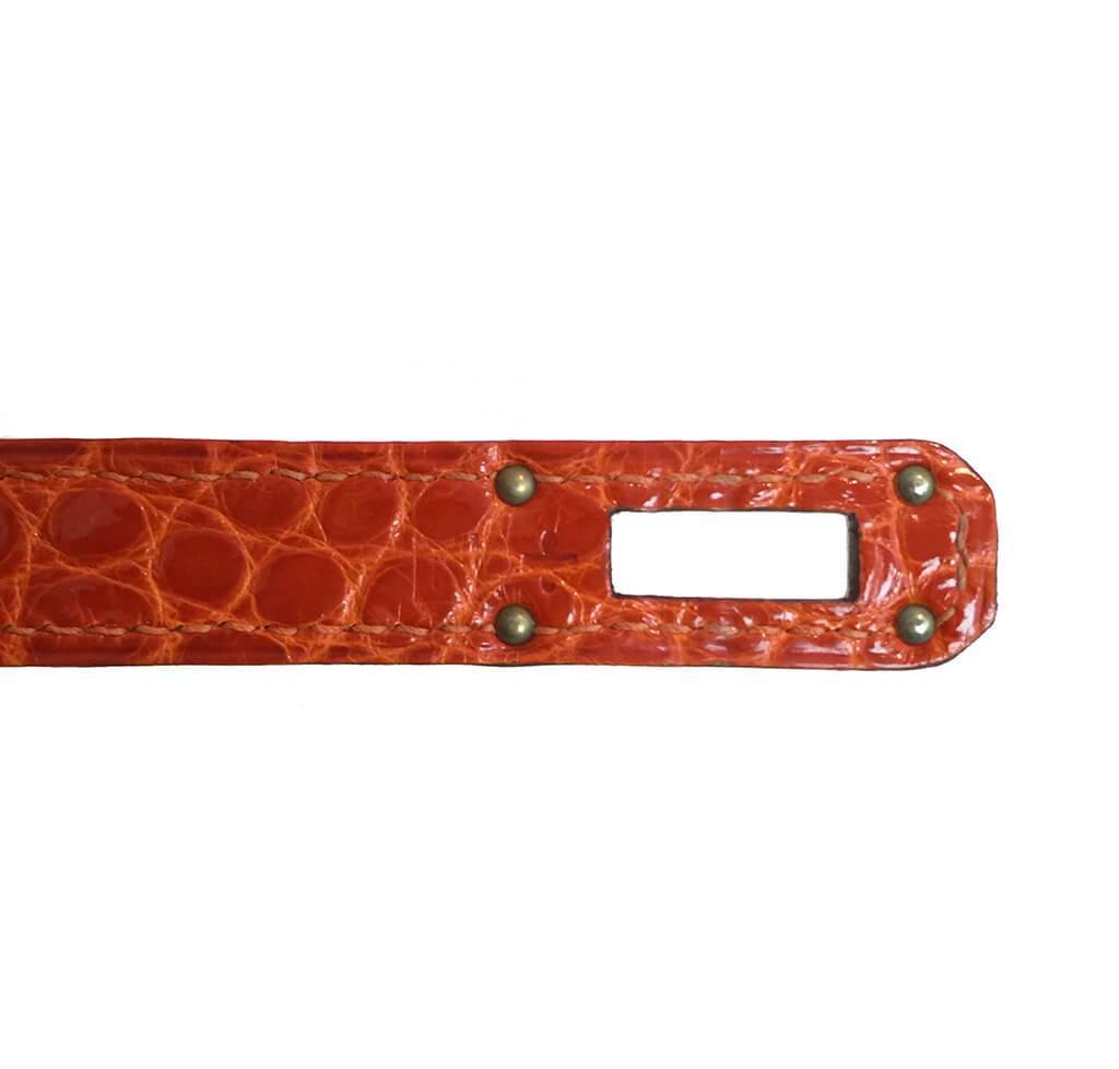 Hermès Kelly Long Wallet Orange Alligator Bag Crowned Bag