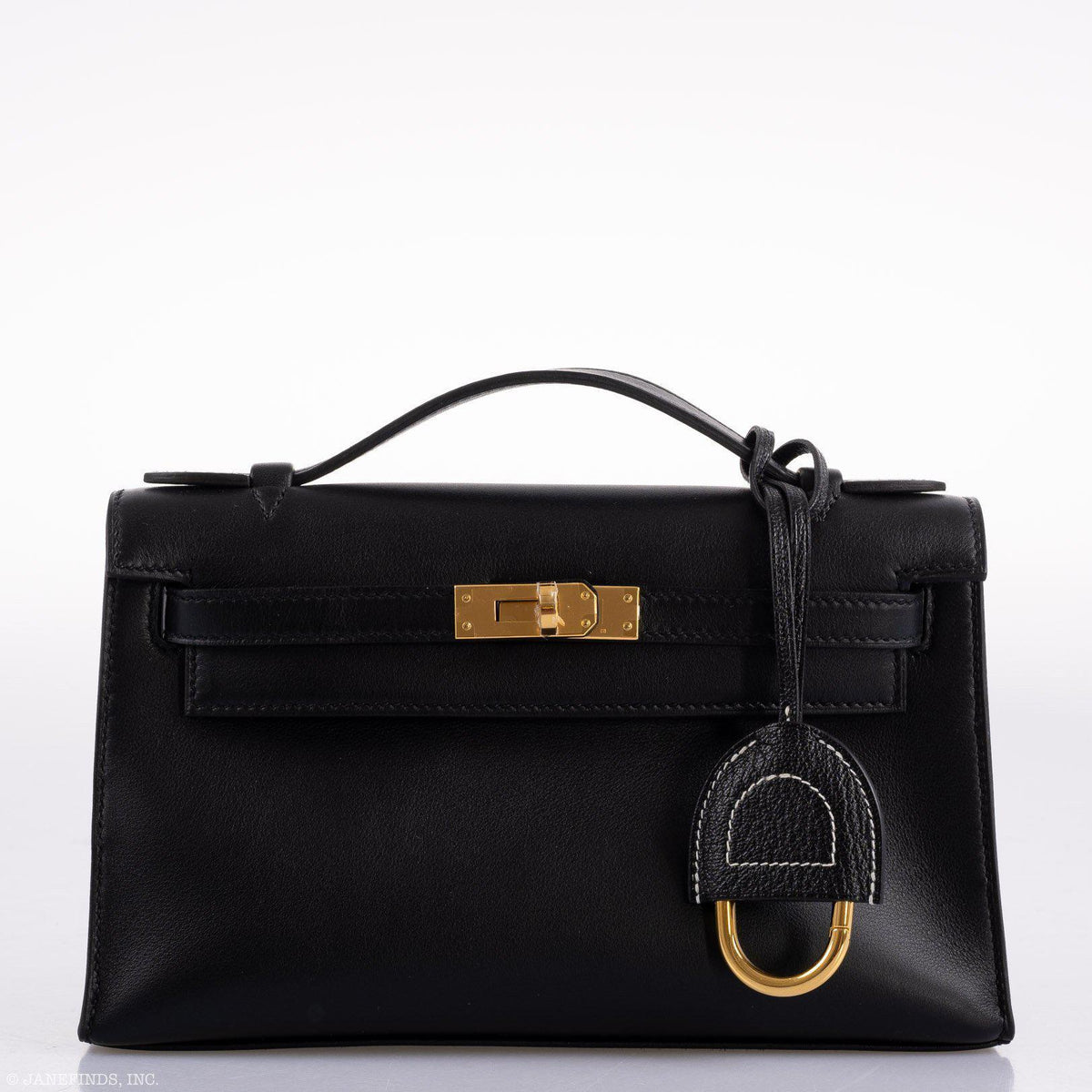 Hermes Kelly Mini Pochette Black Swift leather Gold Hardware Hermes