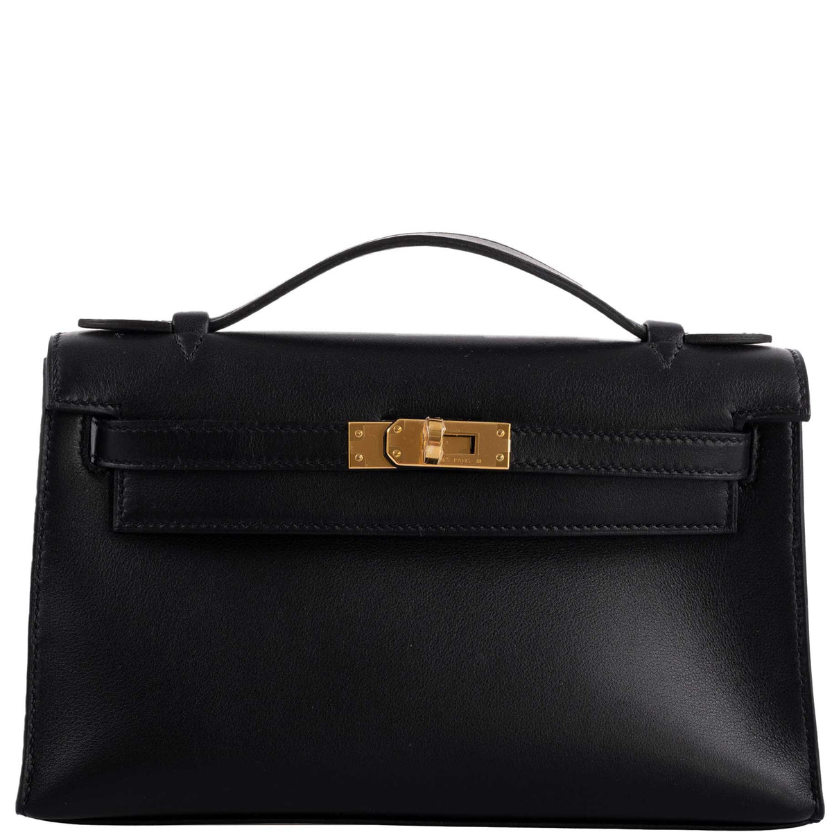 Hermes Kelly Mini Pochette Black Swift leather Gold Hardware Hermes