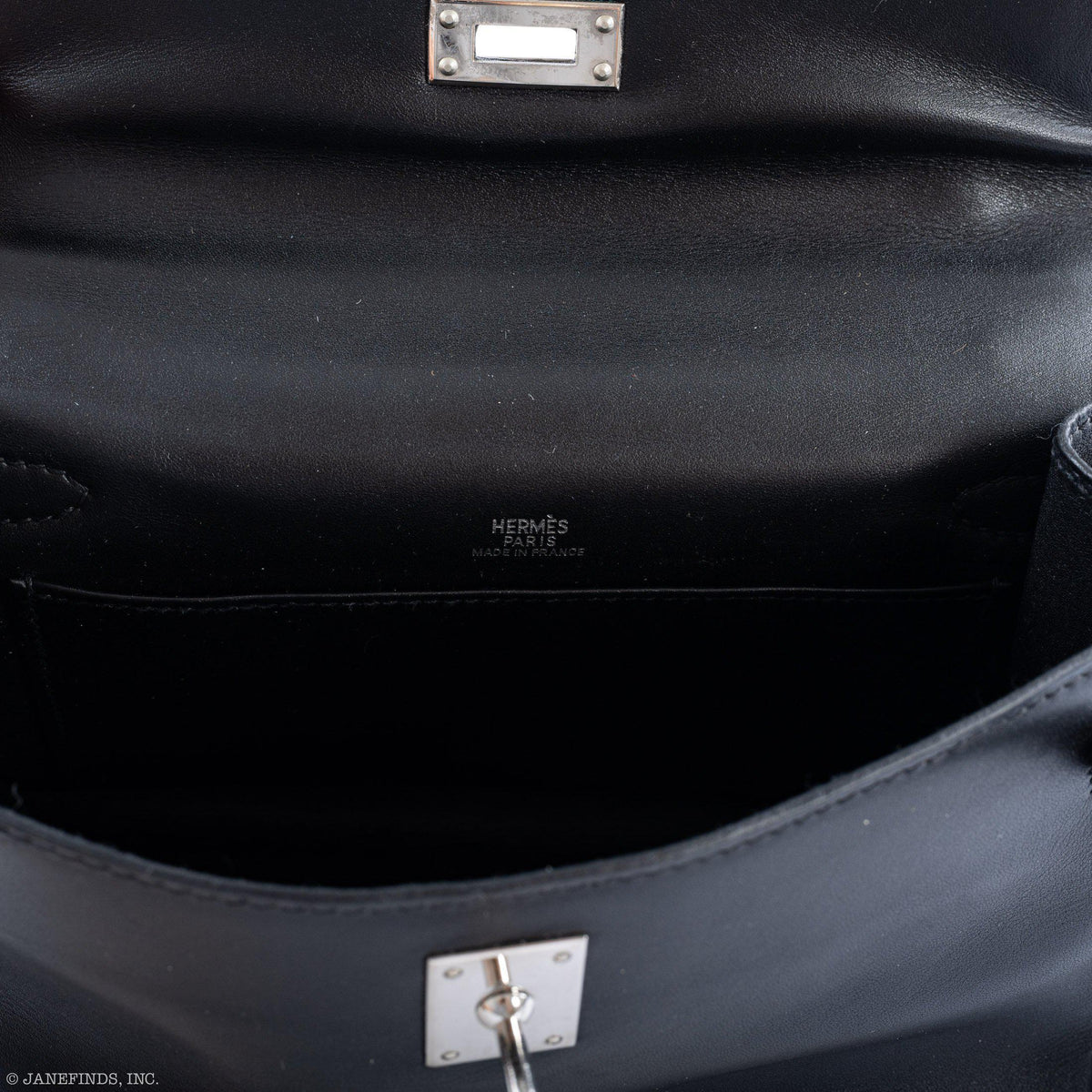 Hermes Kelly Mini Pochette Black Swift with Palladium Hardware Hermes