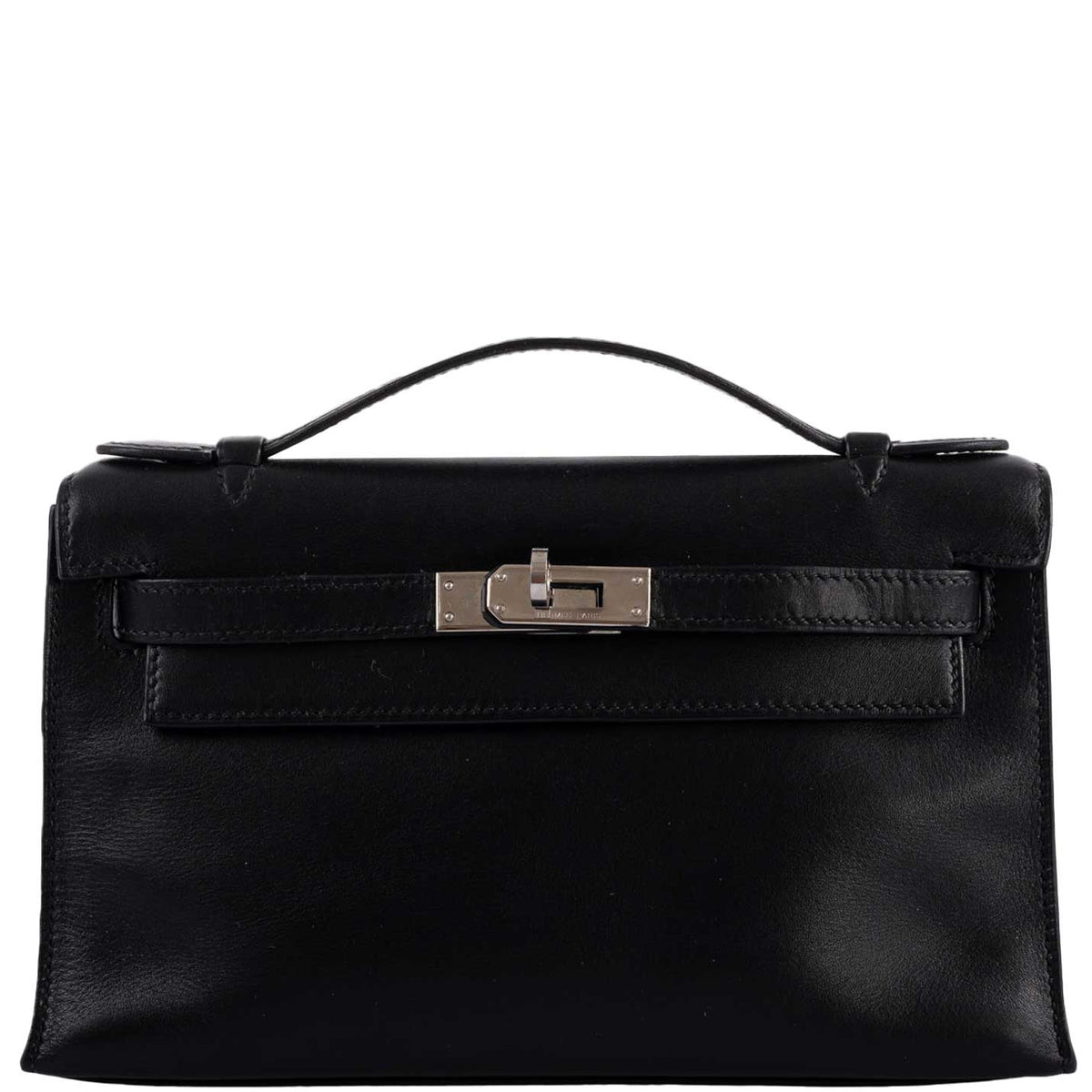 Hermes Kelly Mini Pochette Black Swift with Palladium Hardware Hermes