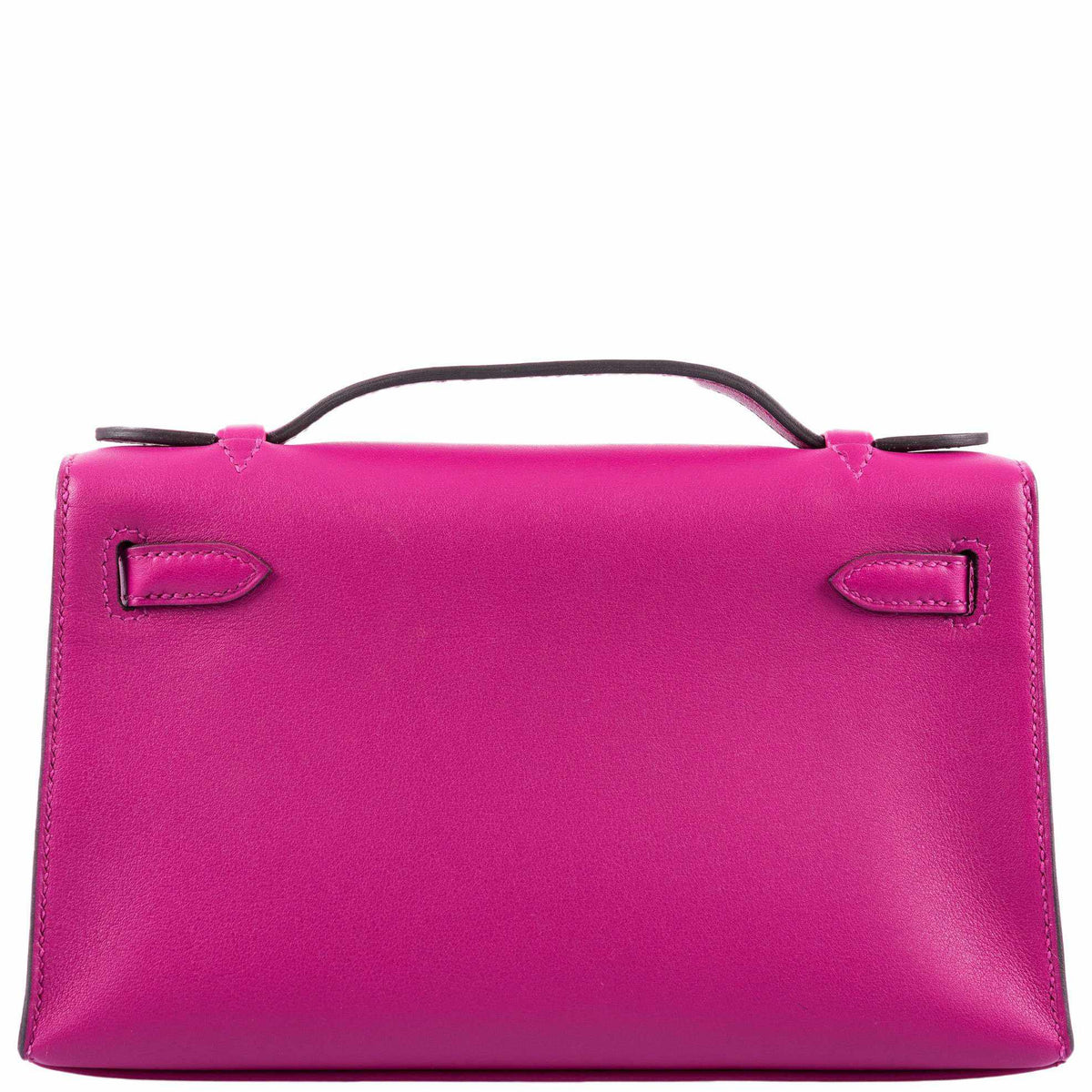 Hermes Kelly Mini Pochette Rose Pourpre Swift Palladium Hardware Hermes