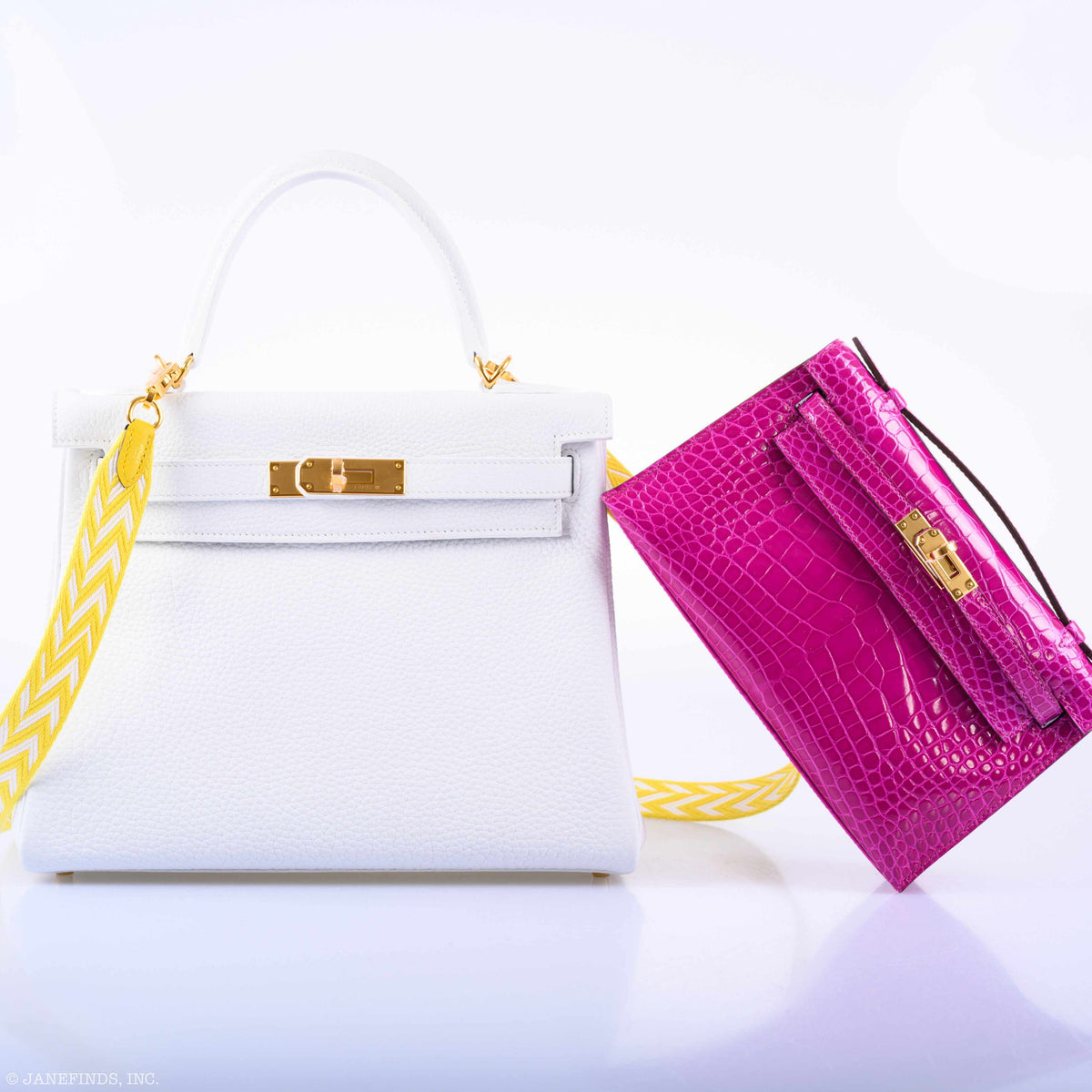 Hermes Kelly Mini Pochette Rose Scheherazade Shiny Alligator Gold Hardware Hermes