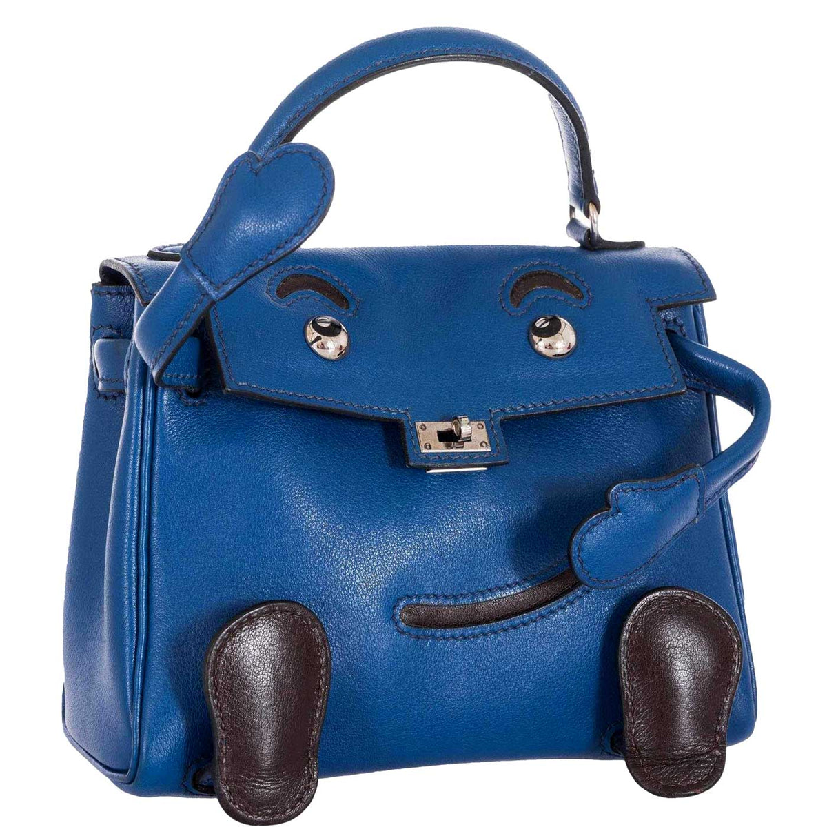 Hermes Kelly Quelle Idole Doll Bag Blue Gulliver Leather Palladium Hardware Hermes