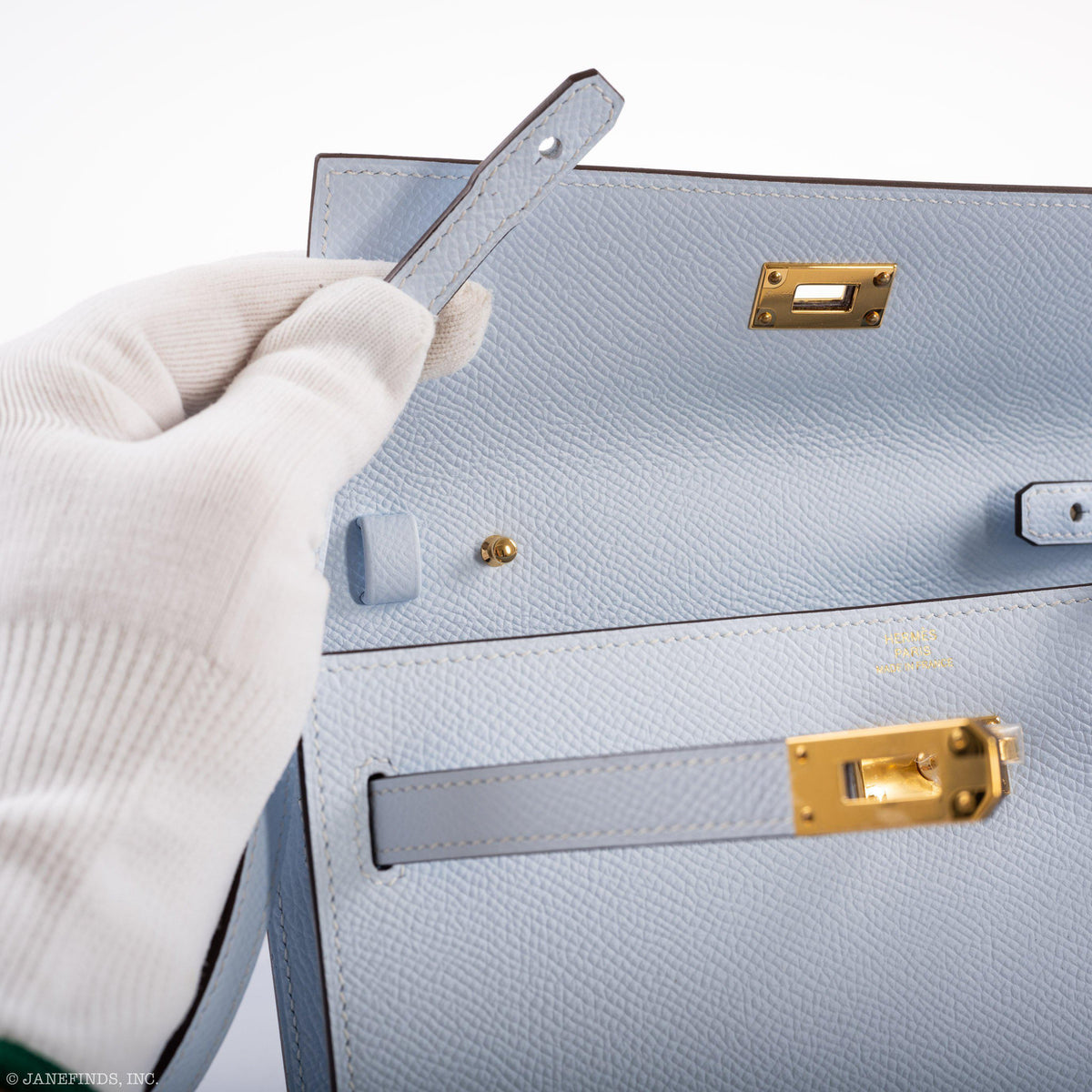 Hermes Kelly Wallet To Go Blue Brume Epsom Gold Hardware Hermes