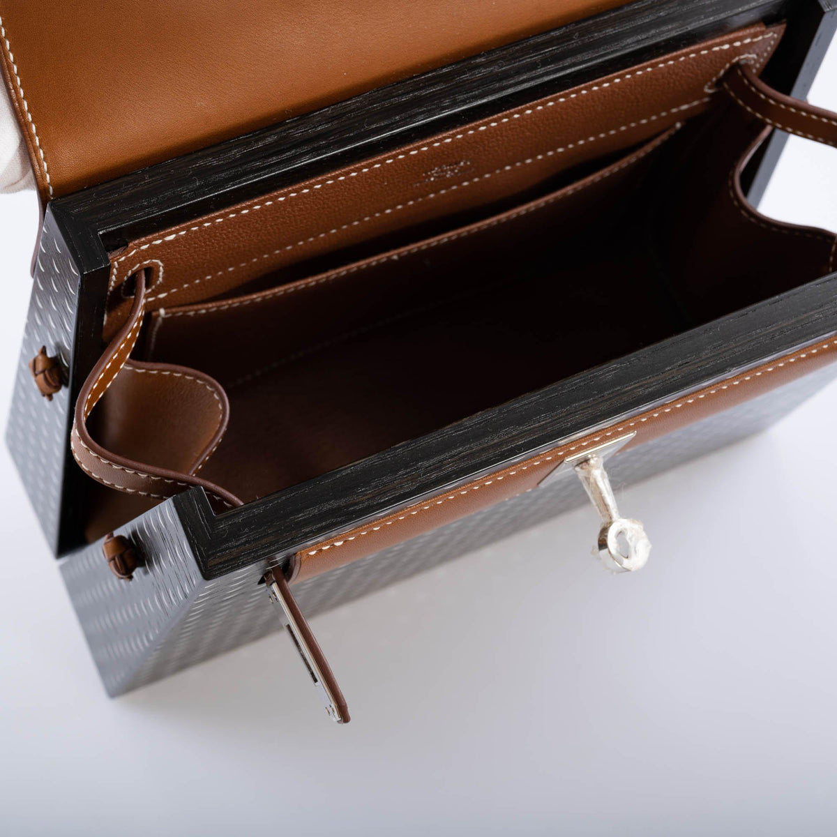 Hermes Kelly Wood 22 Bog Oak, Aluminum & Barenia with Palladium Hardware Hermes