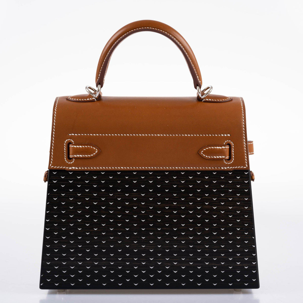 Hermes Kelly Wood 22 Bog Oak, Aluminum & Barenia with Palladium Hardware Hermes