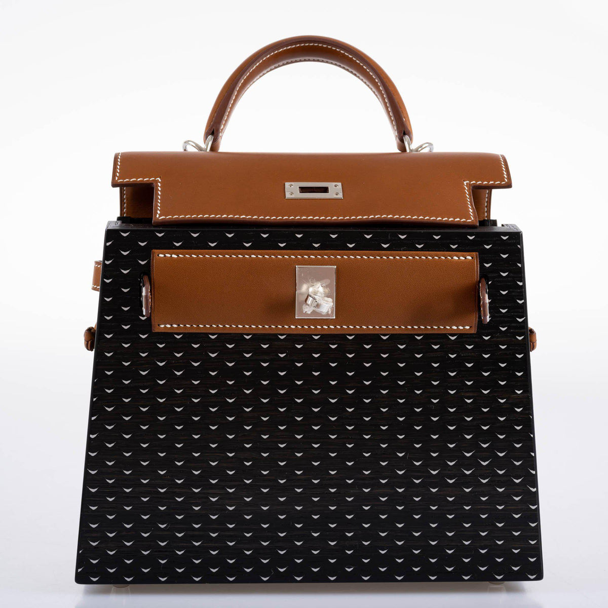 Hermes Kelly Wood 22 Bog Oak, Aluminum & Barenia with Palladium Hardware Hermes