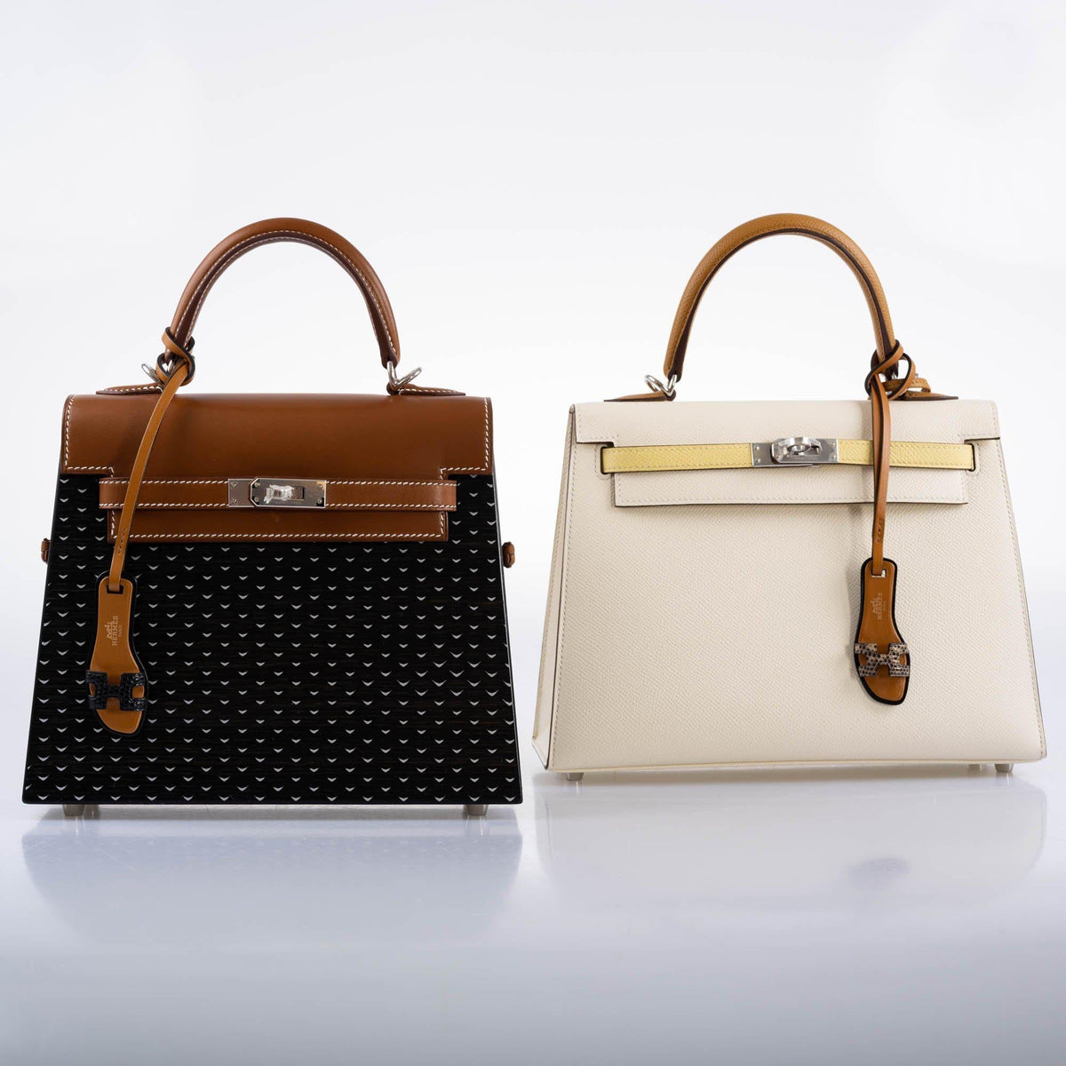 Hermes Kelly Wood 22 Bog Oak, Aluminum & Barenia with Palladium Hardware Hermes