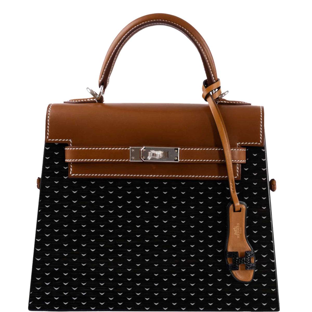 Hermes Kelly Wood 22 Bog Oak, Aluminum & Barenia with Palladium Hardware Hermes