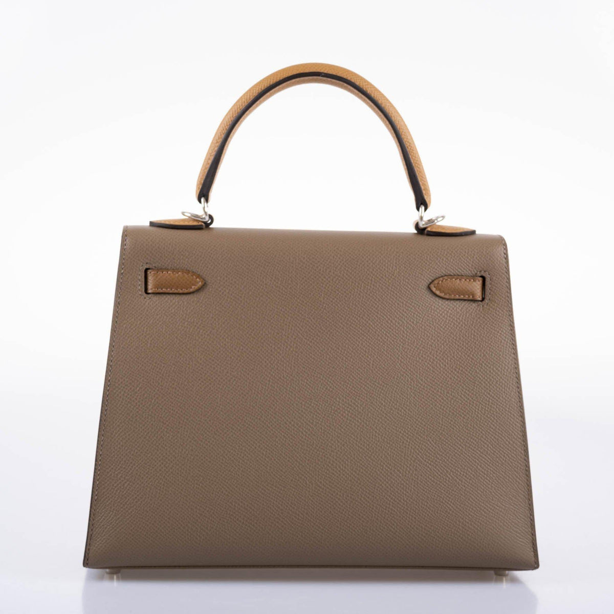 Hermes Limited Edition Sellier Kelly 25 Etoupe, Alezan & Biscuit Epsom with Palladium Hardware Hermes