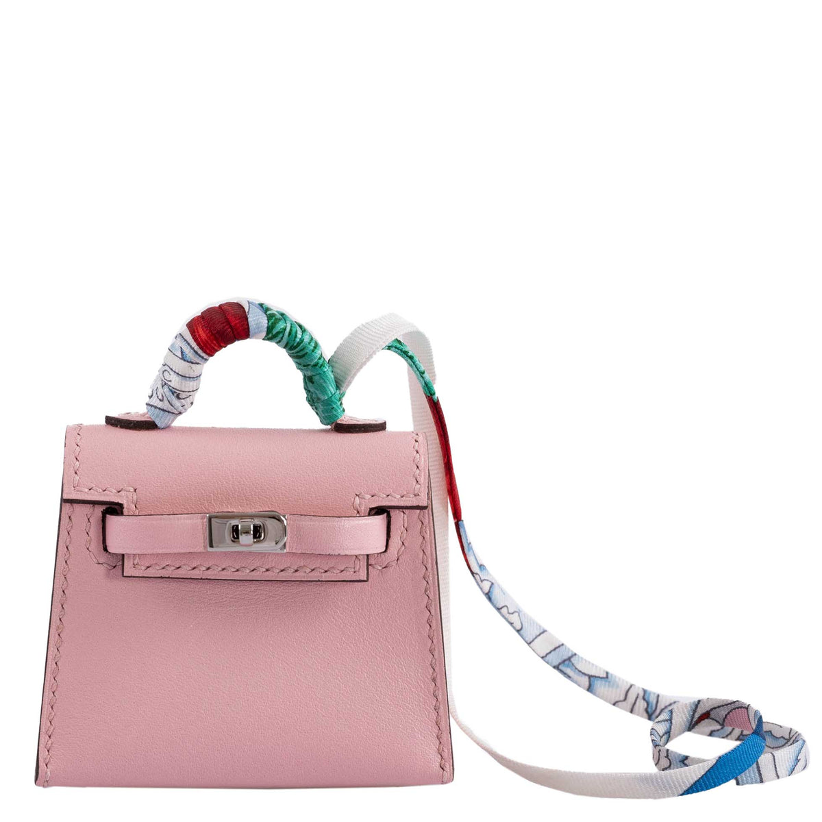 Hermes Micro Kelly Twilly Charm Rose Sakura Tadelakt Palladium Hardware Hermes