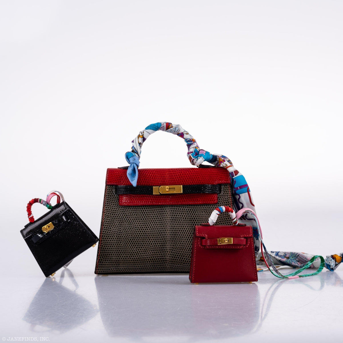Hermes Micro Kelly Twilly Charm Rouge Vif Tadelakt Leather Gold Hardware Hermes