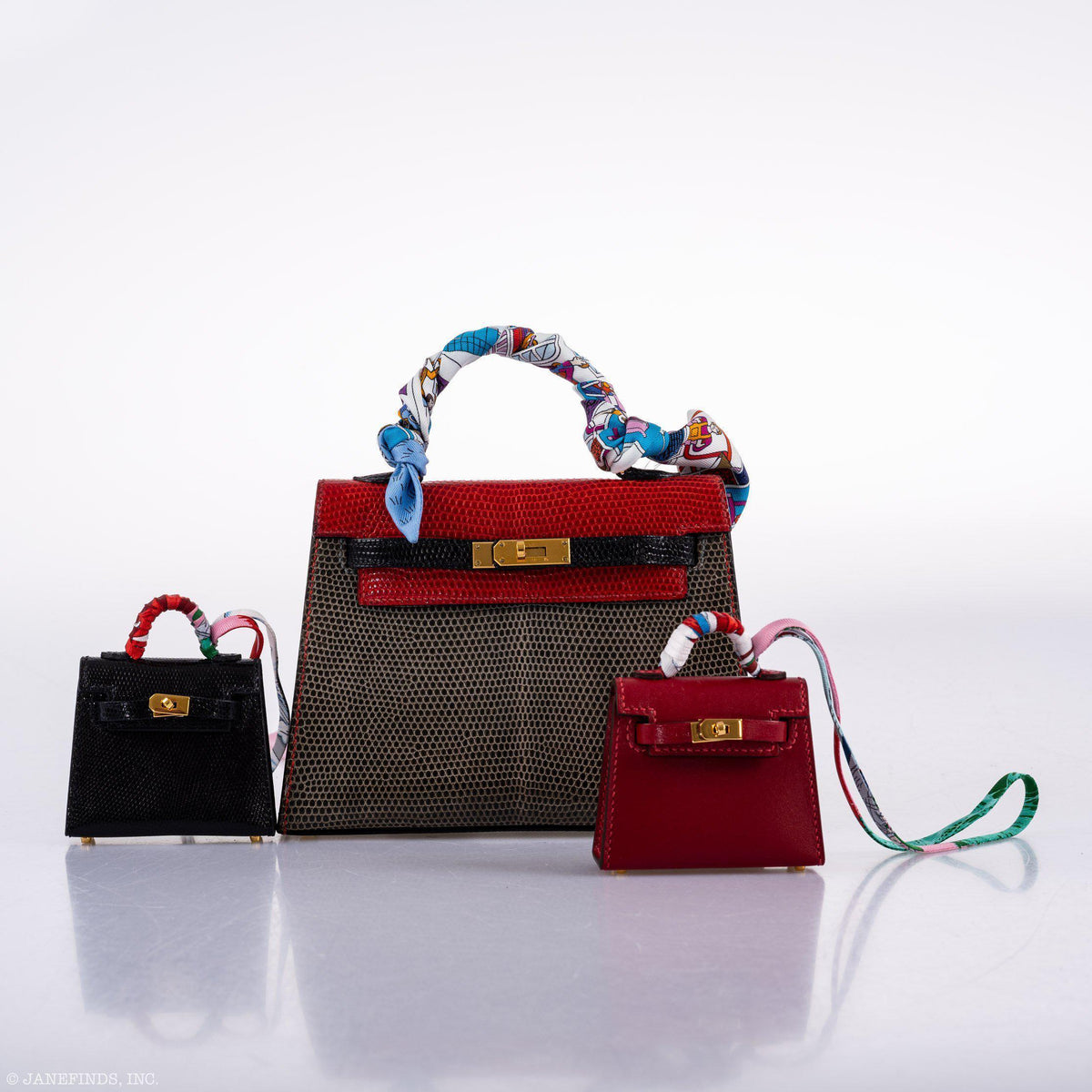 Hermes Micro Kelly Twilly Charm Rouge Vif Tadelakt Leather Gold Hardware Hermes