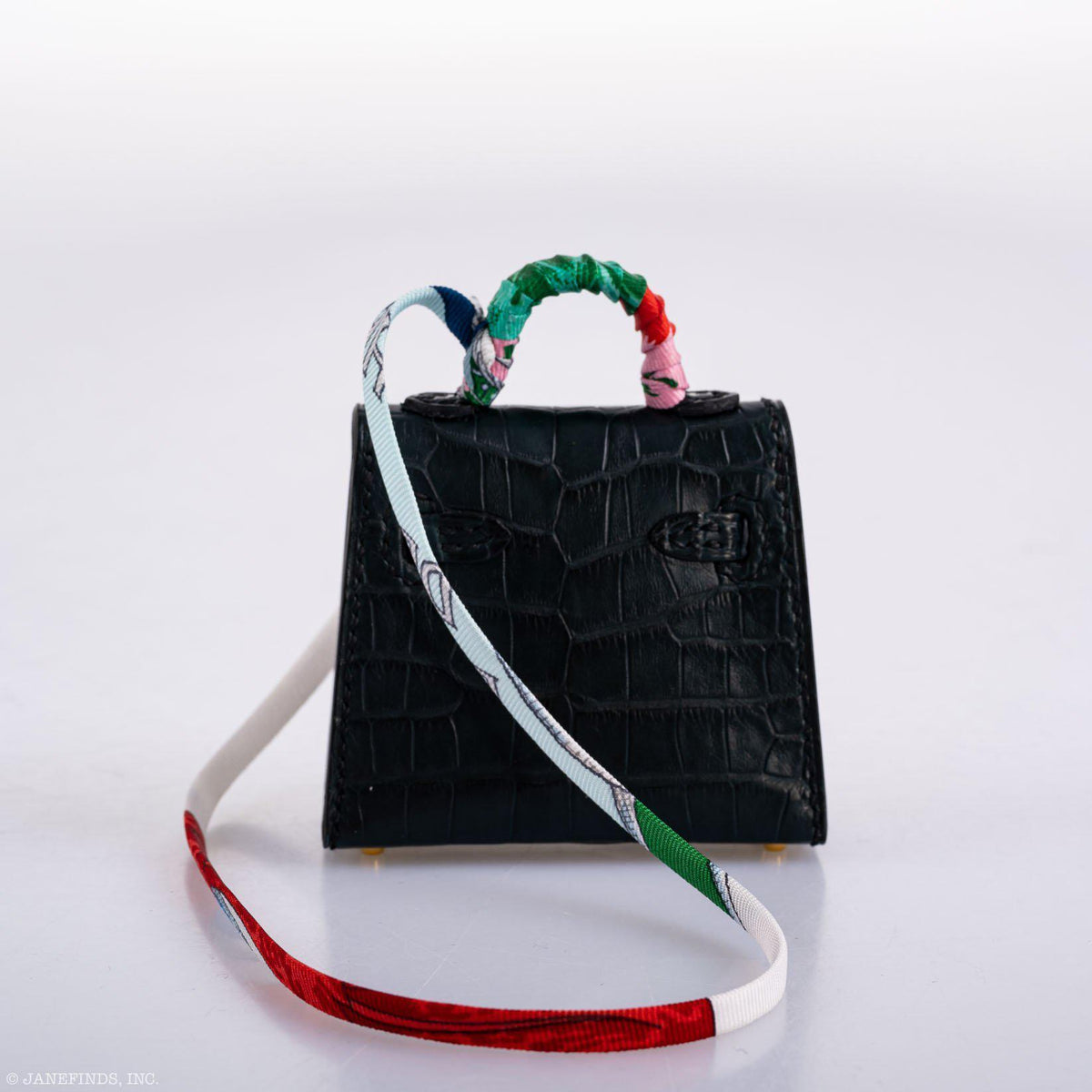 Hermes Micro Kelly Twilly Charm Vert Cyprès Matte Croc Gold Hardware Hermes